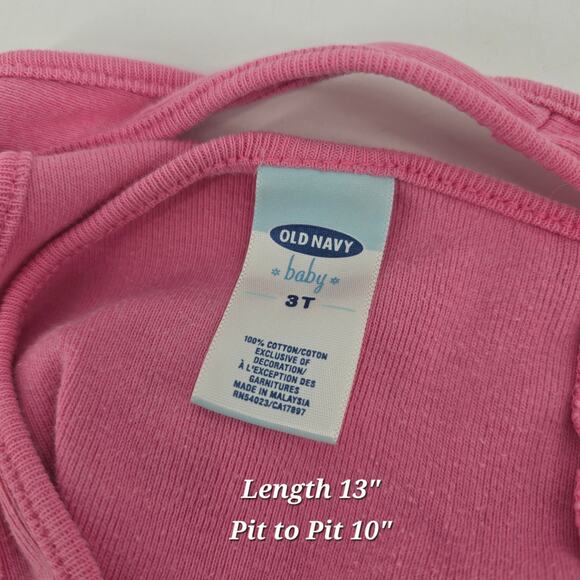Old Navy Baby 3T Pink Hibiscus Logo Tank Top – Y2K Retro Vibes - Picture 4 of 4
